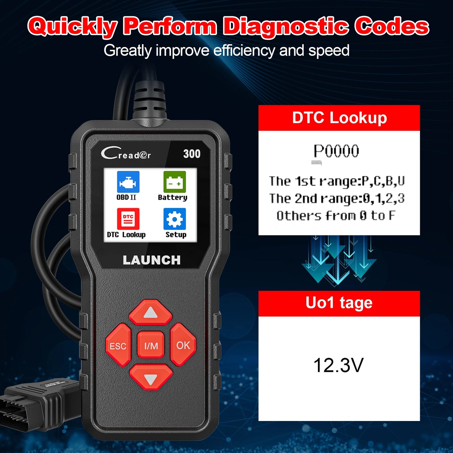 LAUNCH X431 CR300 OBD2 Scanner Code Reader With Lifetime Updates