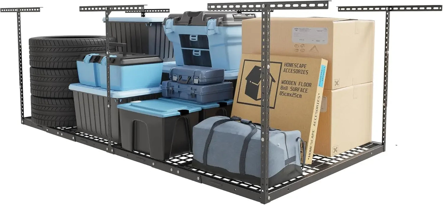 Overhead Garage Storage Rack Adjustable Heavy Duty Metal Ceiling Organizer