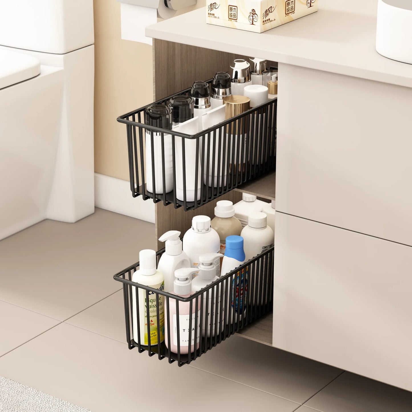 TWISTER.CK Pull Out Cabinet Organizer Two Pack Under Sink