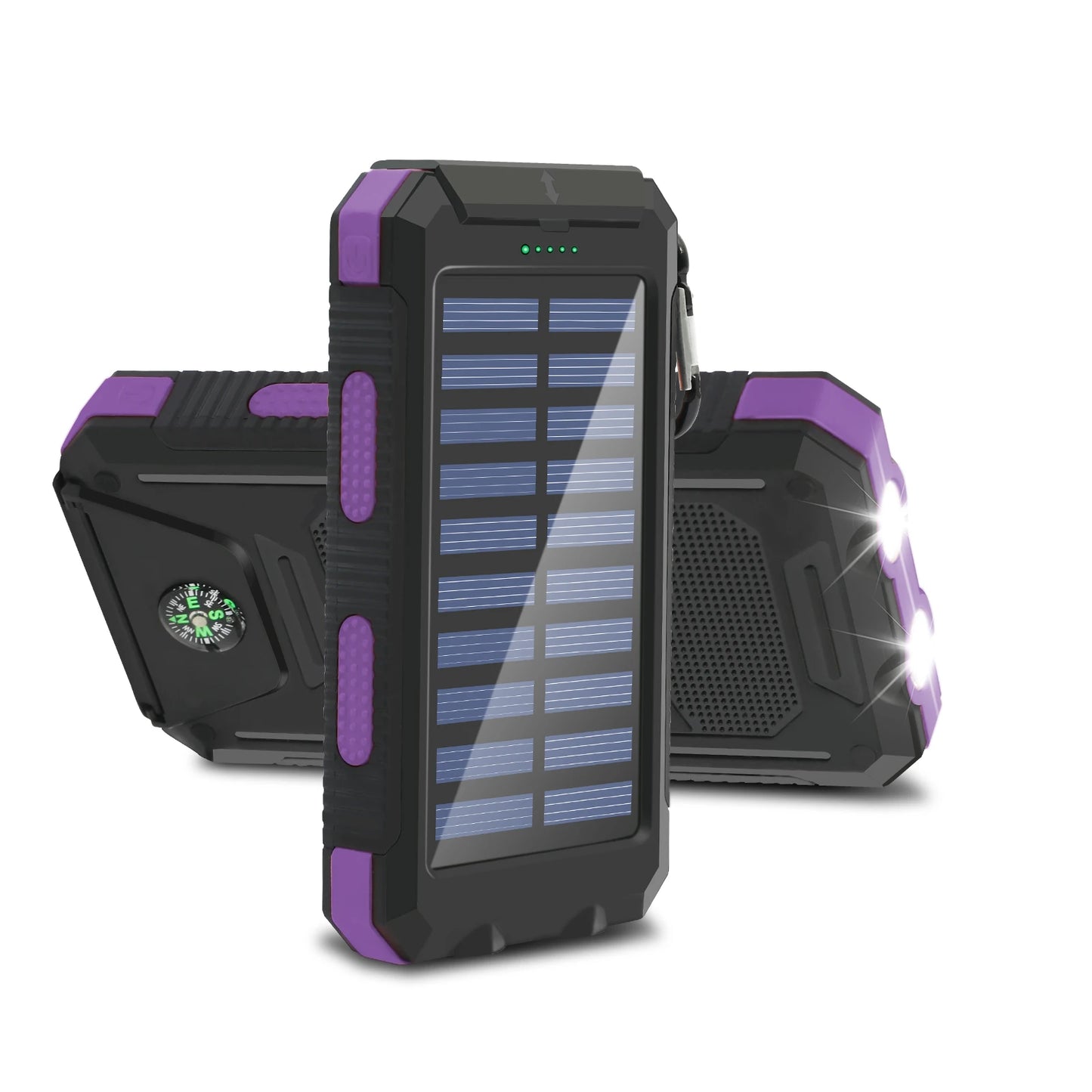High-Capacity 20000mAh Solar Power Bank Outdoor With Built-In LED Flashlight