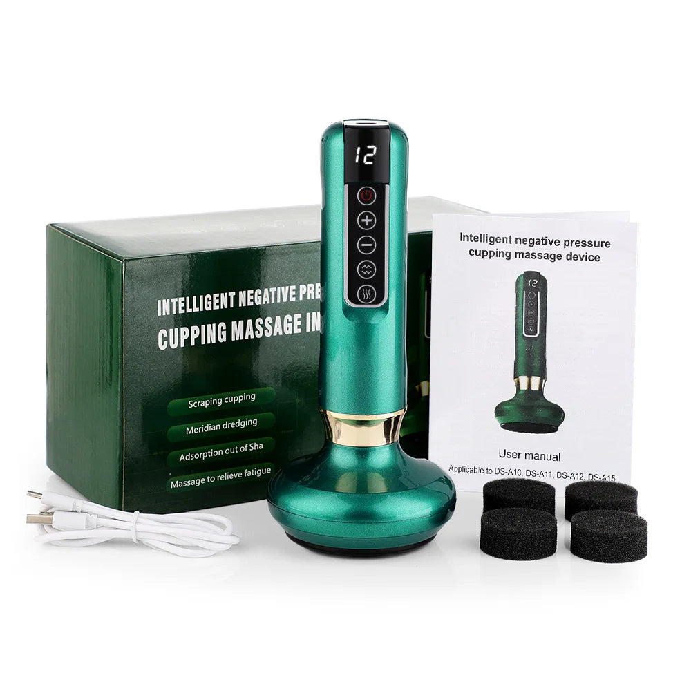 Electric Cupping Device 12 Levels Vacuum Cupping Cans USB Rechargeable Scraping Cupping Cans Suction Massage Apparatus