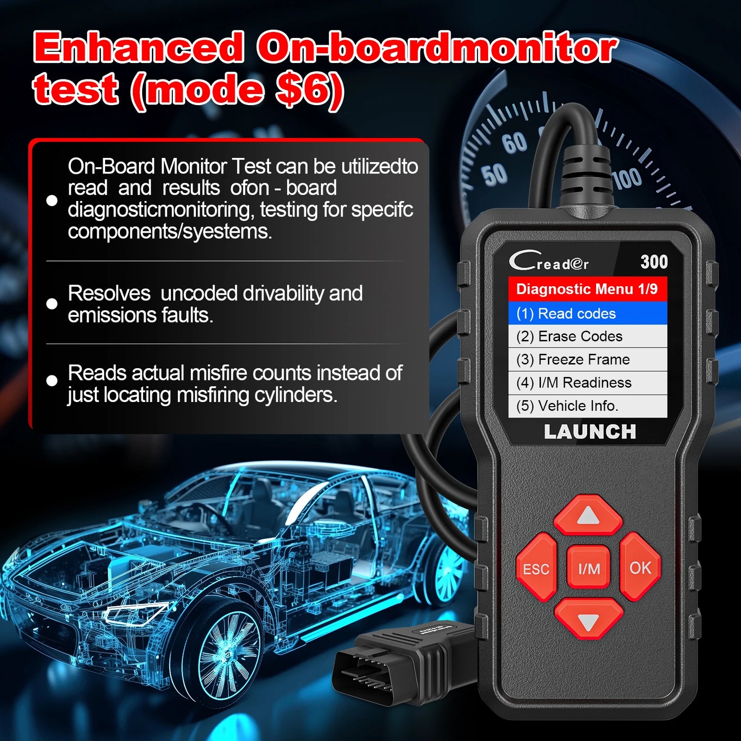 LAUNCH X431 CR300 OBD2 Scanner Code Reader With Lifetime Updates