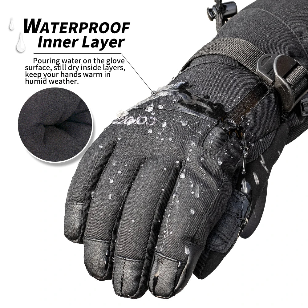 COPOZZ Unisex Winter Ski Gloves Waterproof Touchscreen Mitts