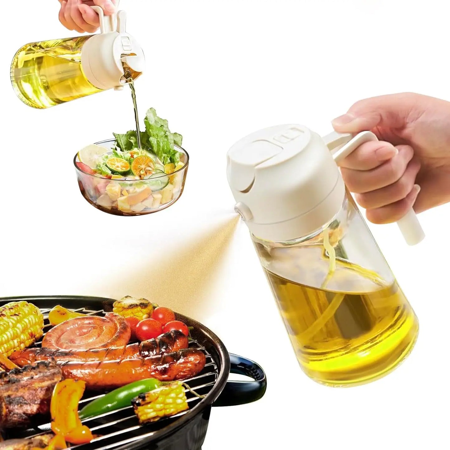 Herb and Spice Tools 2in1 Olive Oil Sprayer Bottle