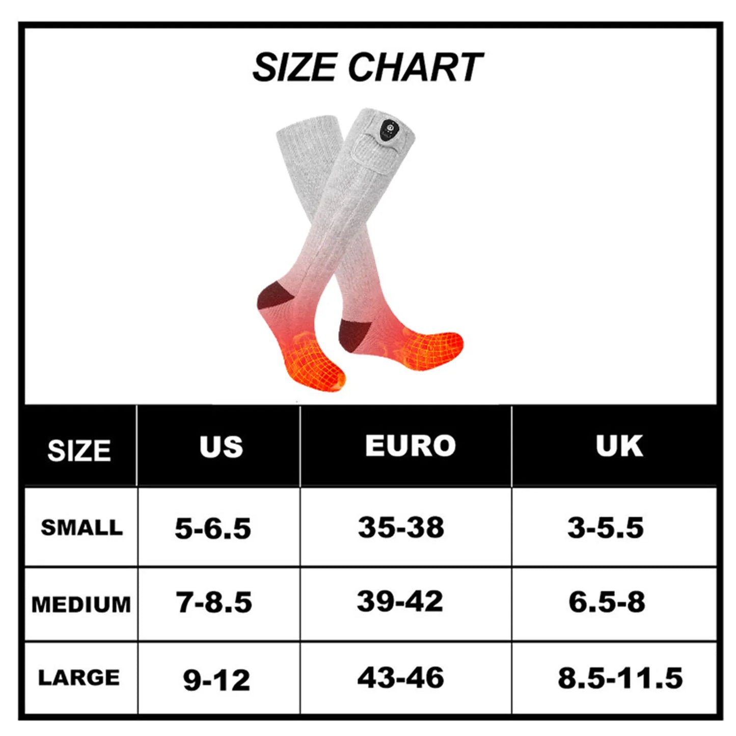 Savior Heat Rechargeable Heated Socks Bluetooth Enabled Winter Warmth