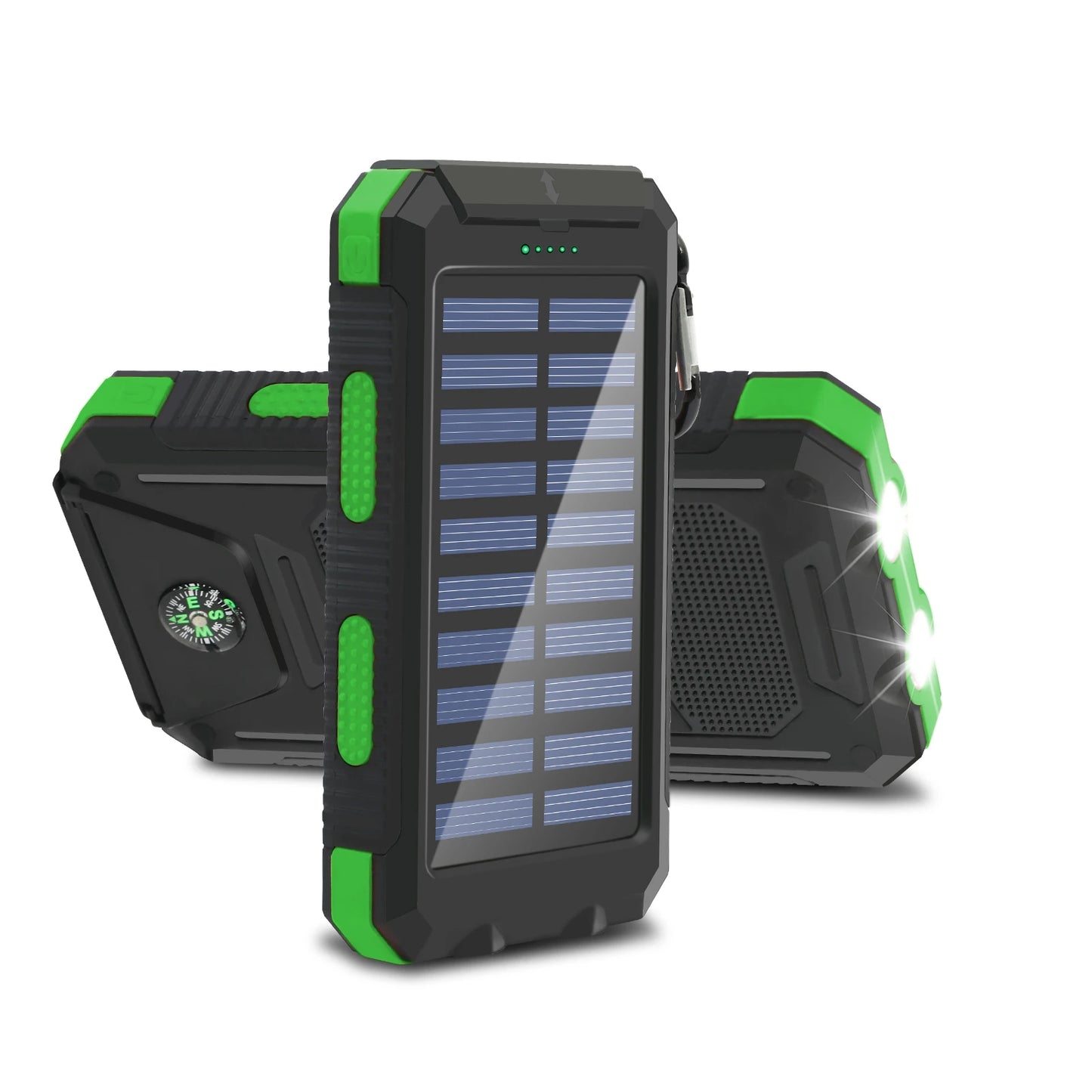 High-Capacity 20000mAh Solar Power Bank Outdoor With Built-In LED Flashlight