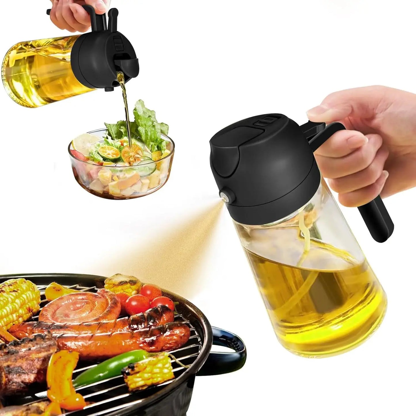 Herb and Spice Tools 2in1 Olive Oil Sprayer Bottle
