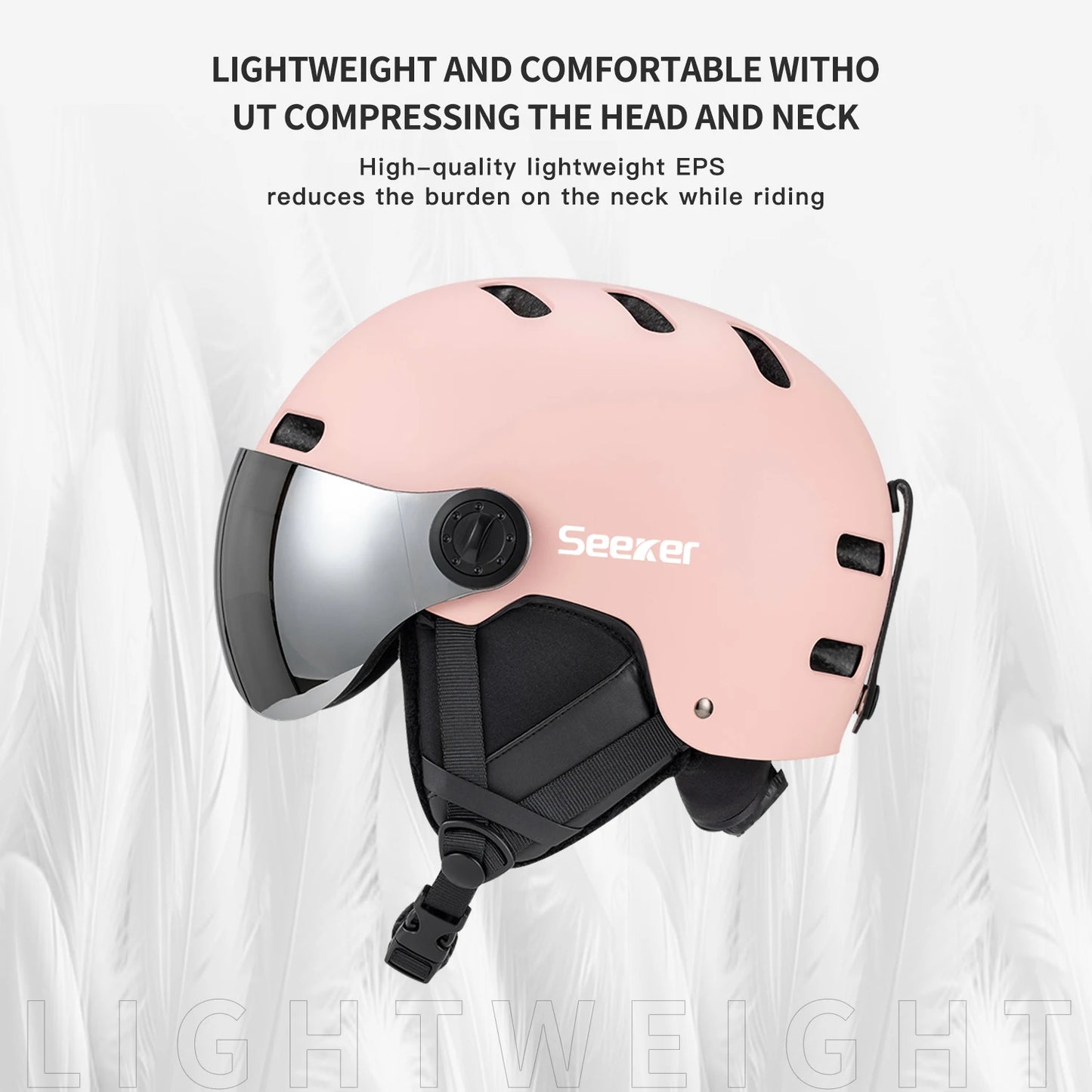 Seeker Ski Helmet Pro Outdoor Breathable EPS ABS Integrated Goggles