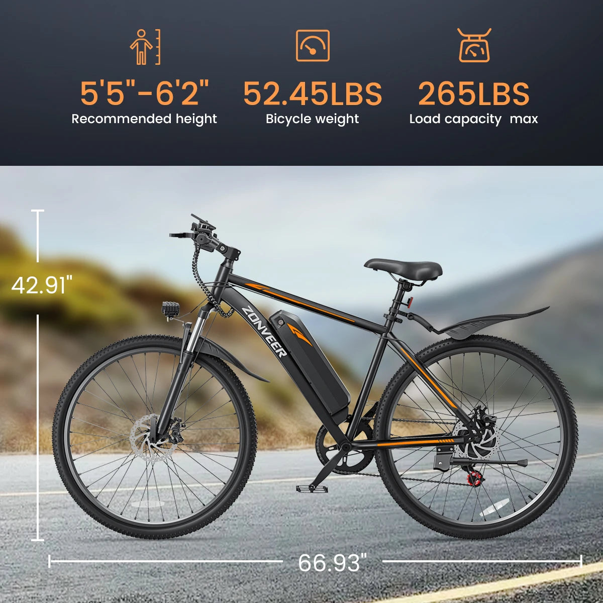 DYU M26 Electric Bicycle 1000W Peak Motor 360Wh Battery