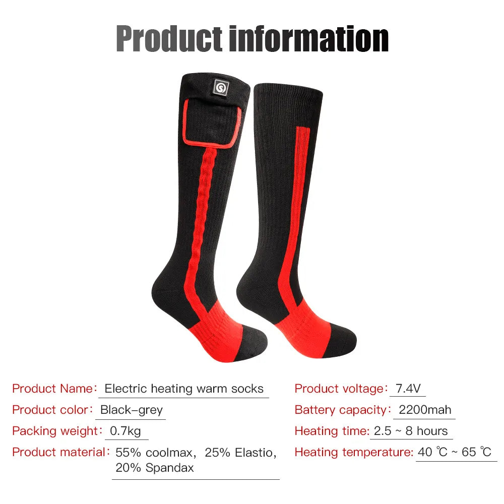 Snow Deer Heated Socks Rechargeable 2200mAh Battery