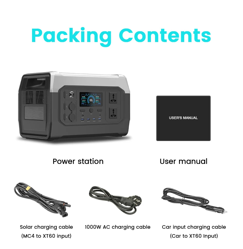 CTOLITY Portable Power Station 1024Wh Lifepo4 Solar Generator