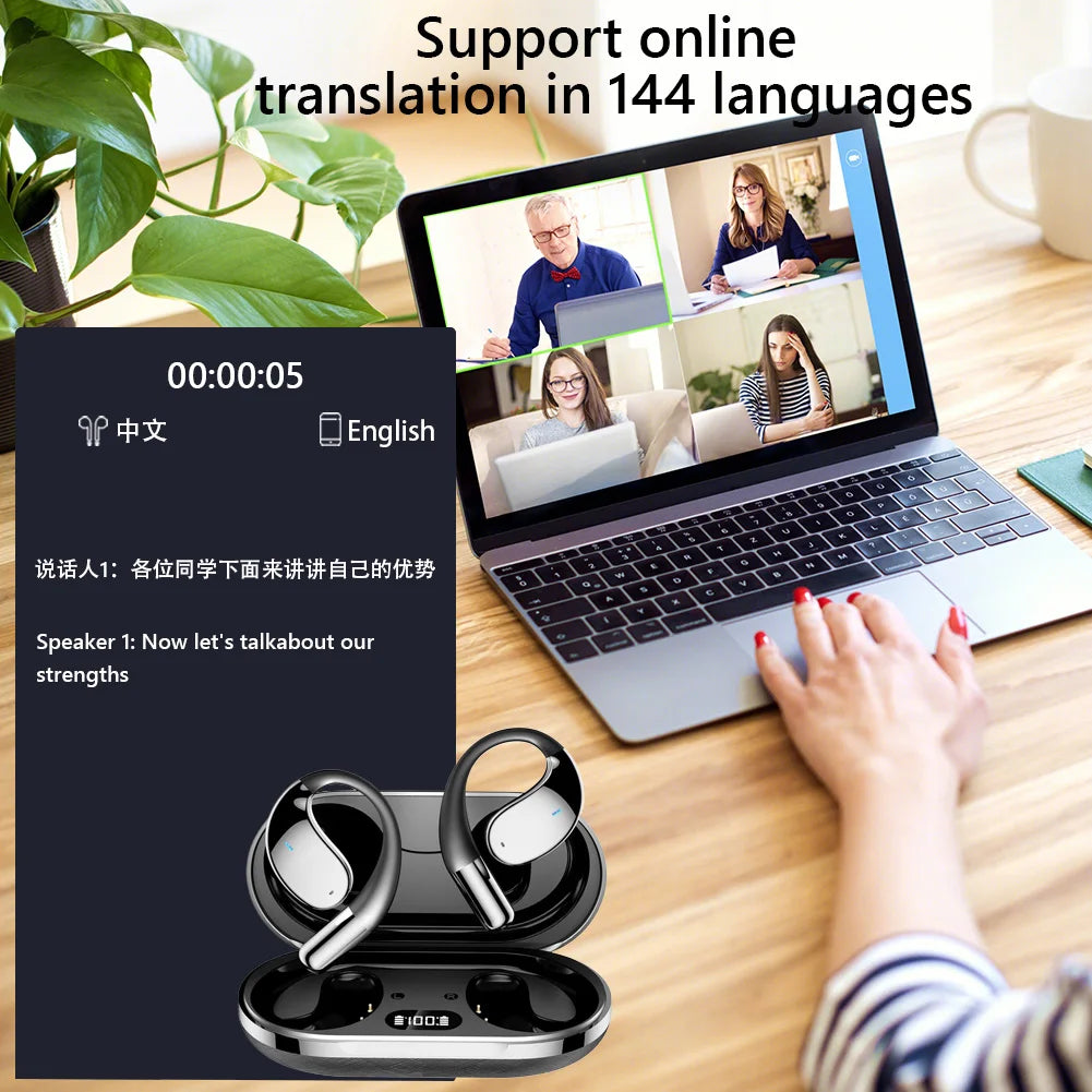 ANENG 3-In-1 AI Translator Earbuds Real-Time Translation 144 Languages