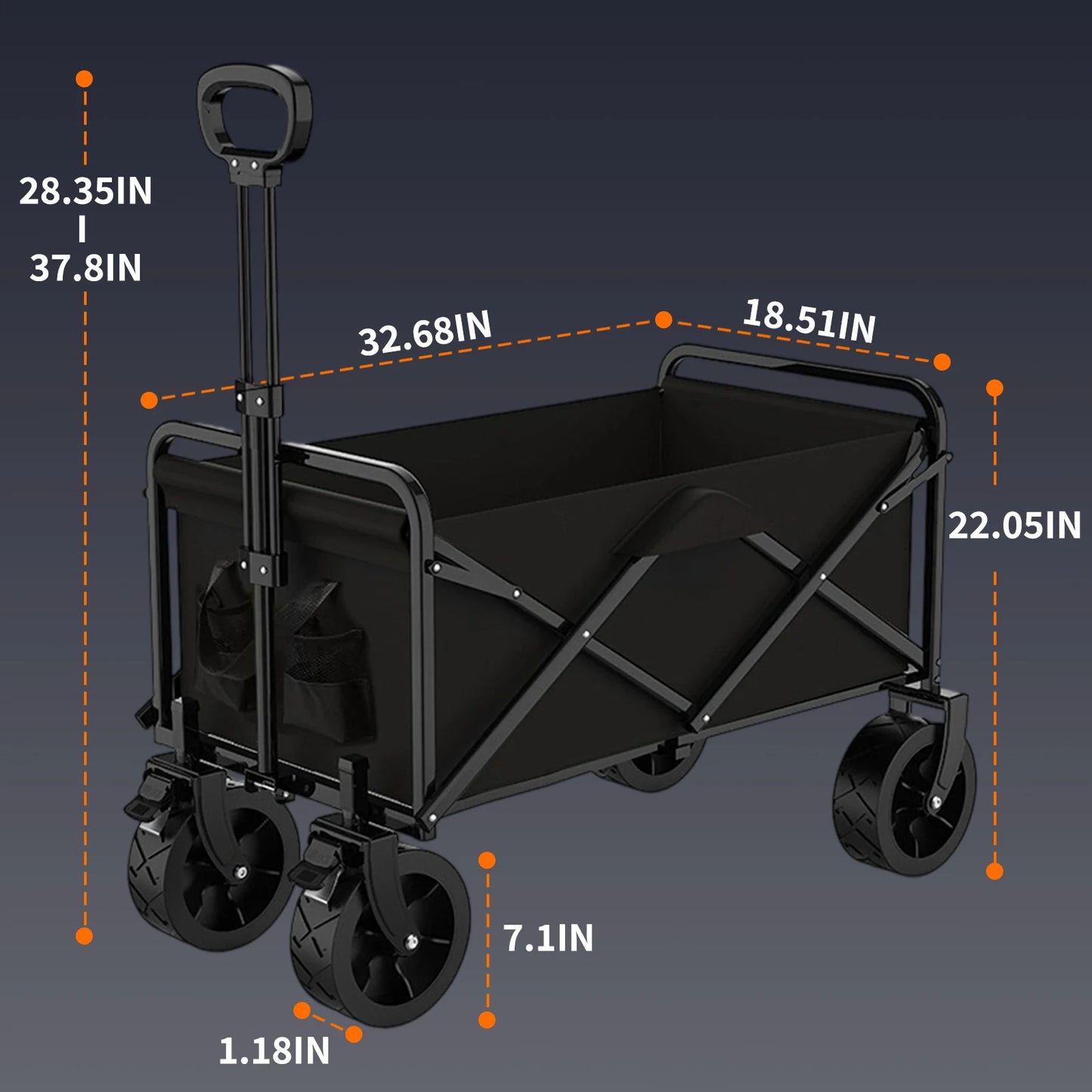 Foldable Multifunction Beach Cart Heavy Duty Large Capacity