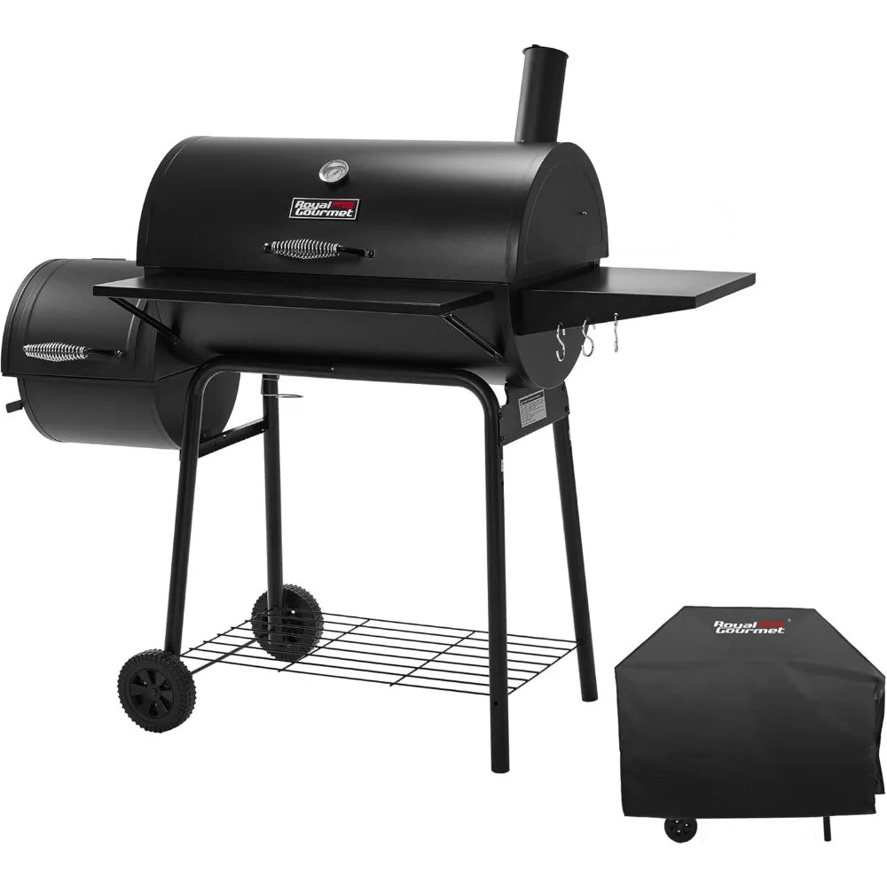CC1830SC Charcoal Grill Offset Smoker with Cover, 811 Square Inches, Black, Outdoor Camping