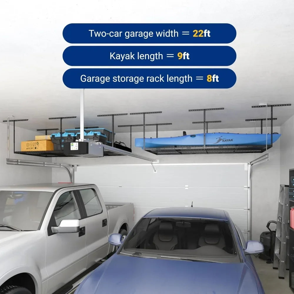 Overhead Garage Storage Rack Adjustable Heavy Duty Metal Ceiling Organizer