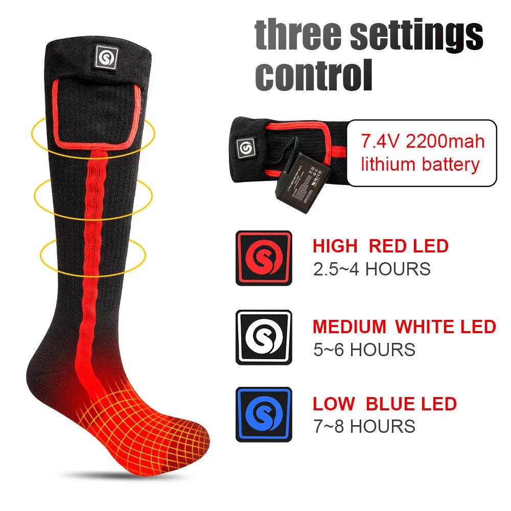 Snow Deer Heated Socks Rechargeable 2200mAh Battery