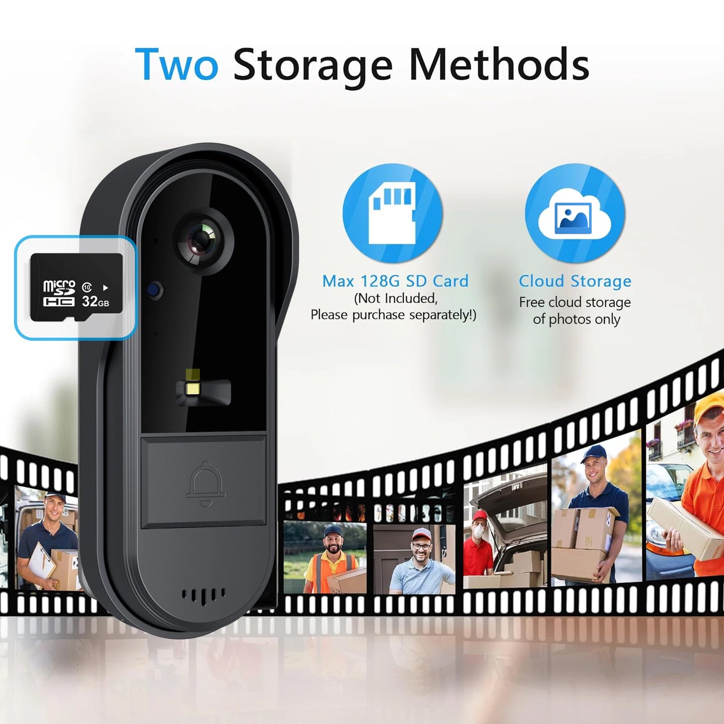 XBIBI Tuya WiFi Doorbell 1080P Two Way Audio Battery Powered