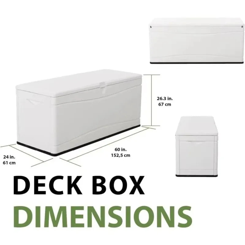 outdoor furniture Hot-Sell!60348 , White Marine Dock, 130 Gallon Deck Box,  White