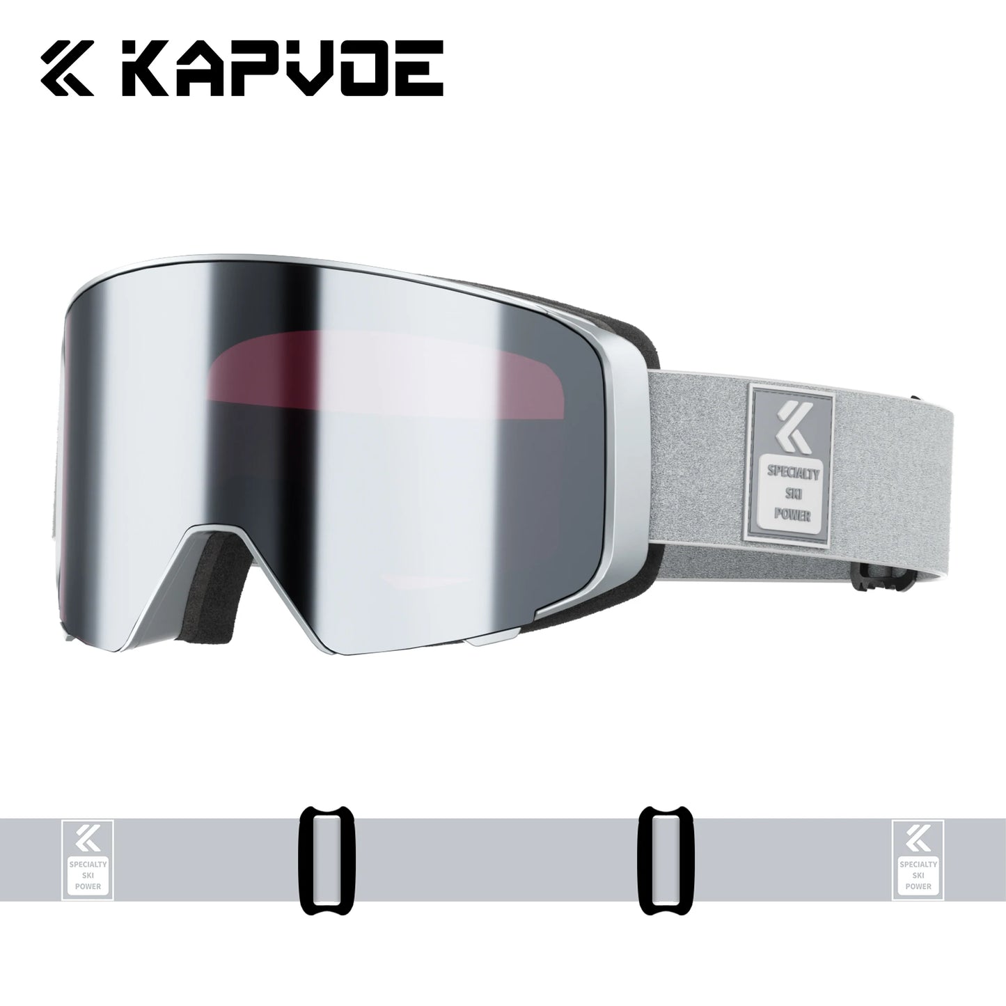 Kapvoe Flip Over Magnetic Snow Goggles Photochromic Ski Men Snowmobile Anti-Fog Snowboard Goggles Women Ski Equipment UV400