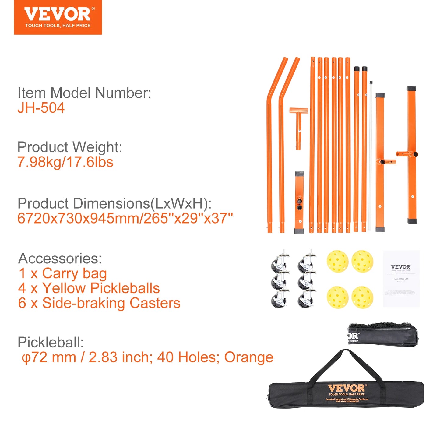 VEVOR Portable Pickleball Net System For Outdoor Courts