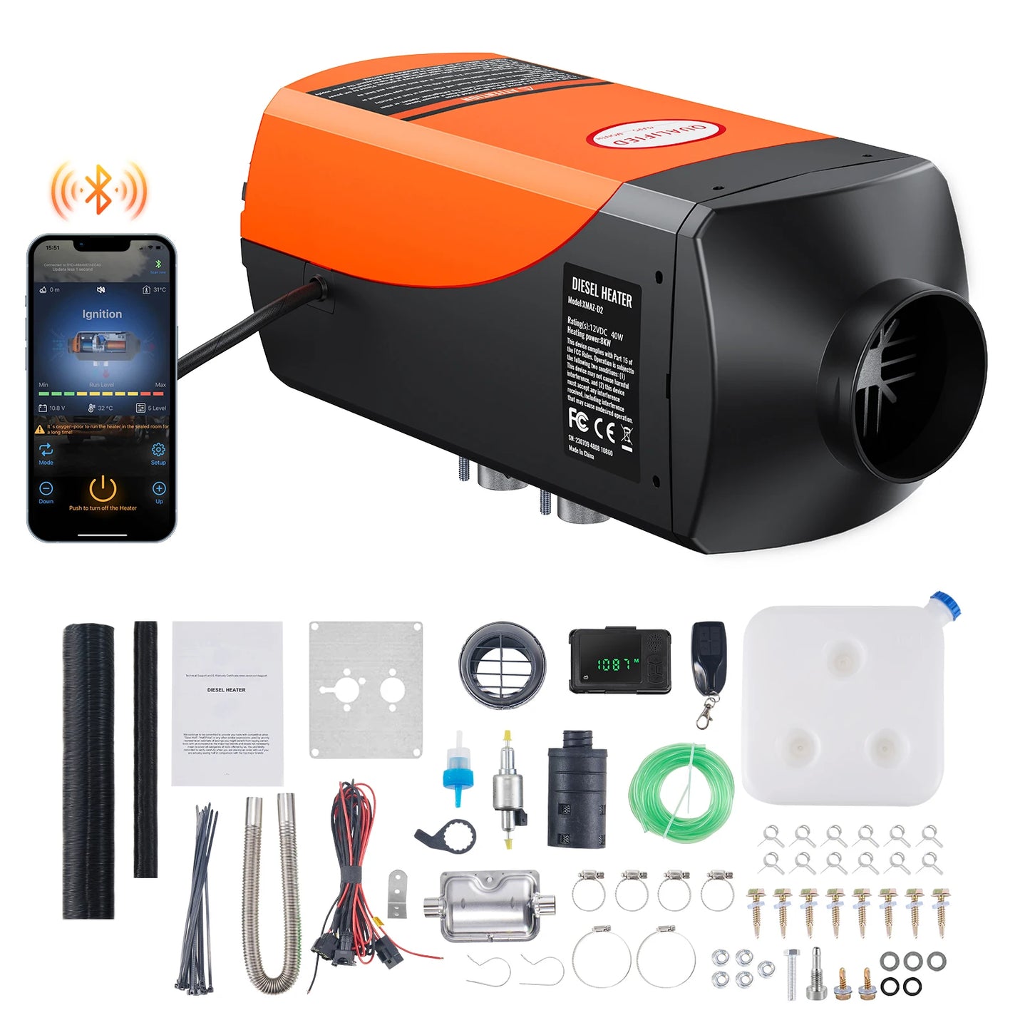 SucceBuy Diesel Heater Bluetooth LCD All In One Portable