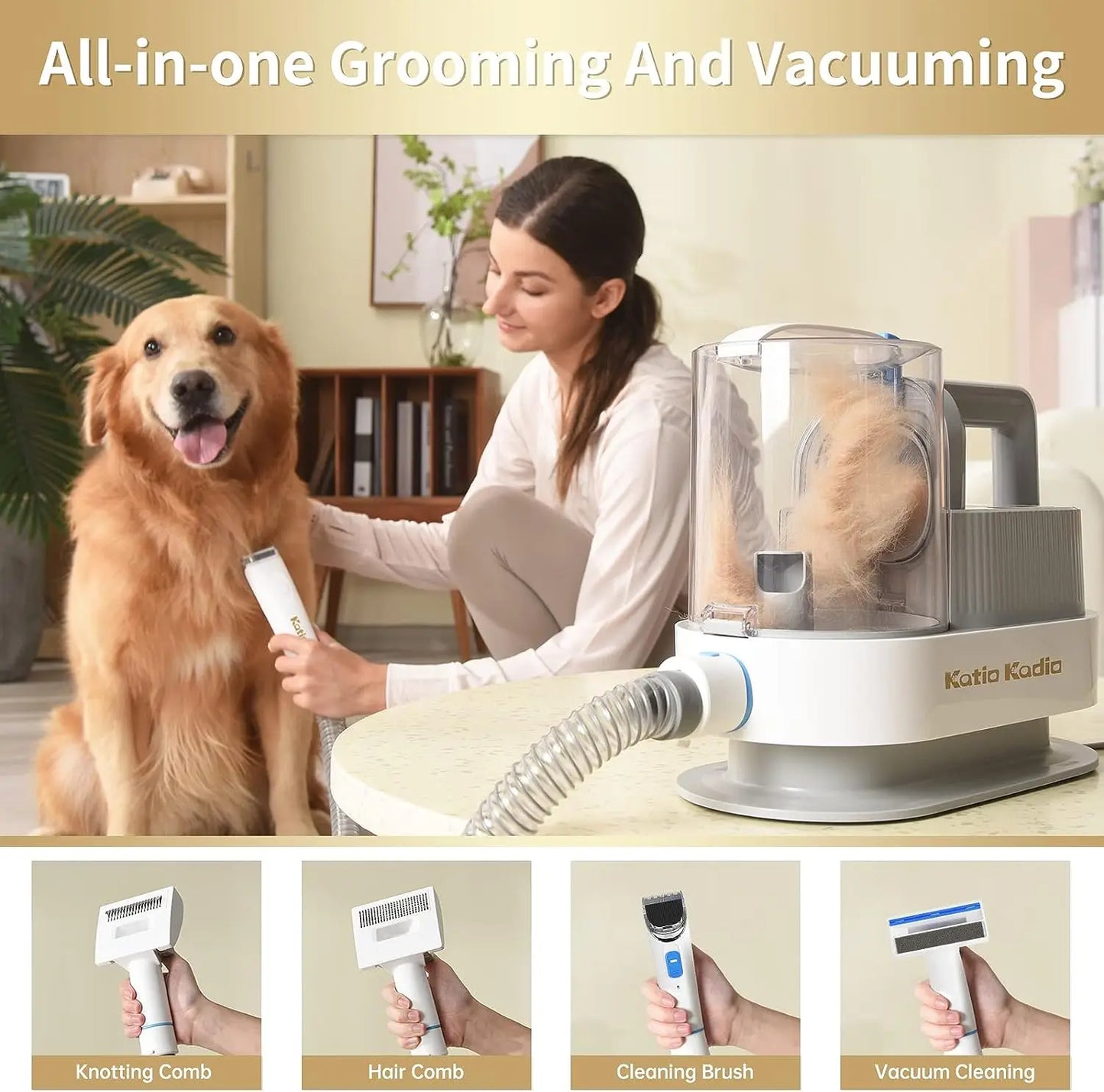 AUKYGGUSHign-concerned 5in1 Dog Grooming Kit With Low Noise Vacuum