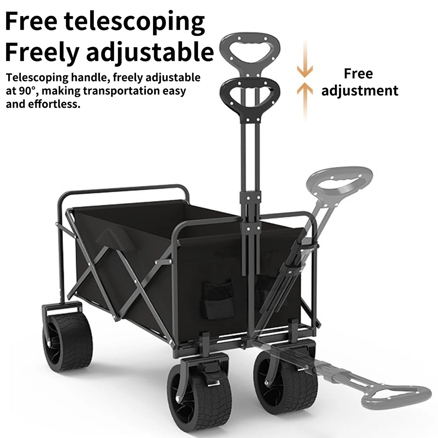 Foldable Multifunction Beach Cart Heavy Duty Large Capacity