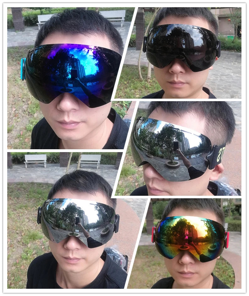 RBworld UV400 Anti-Fog Ski Goggles For Men And Women