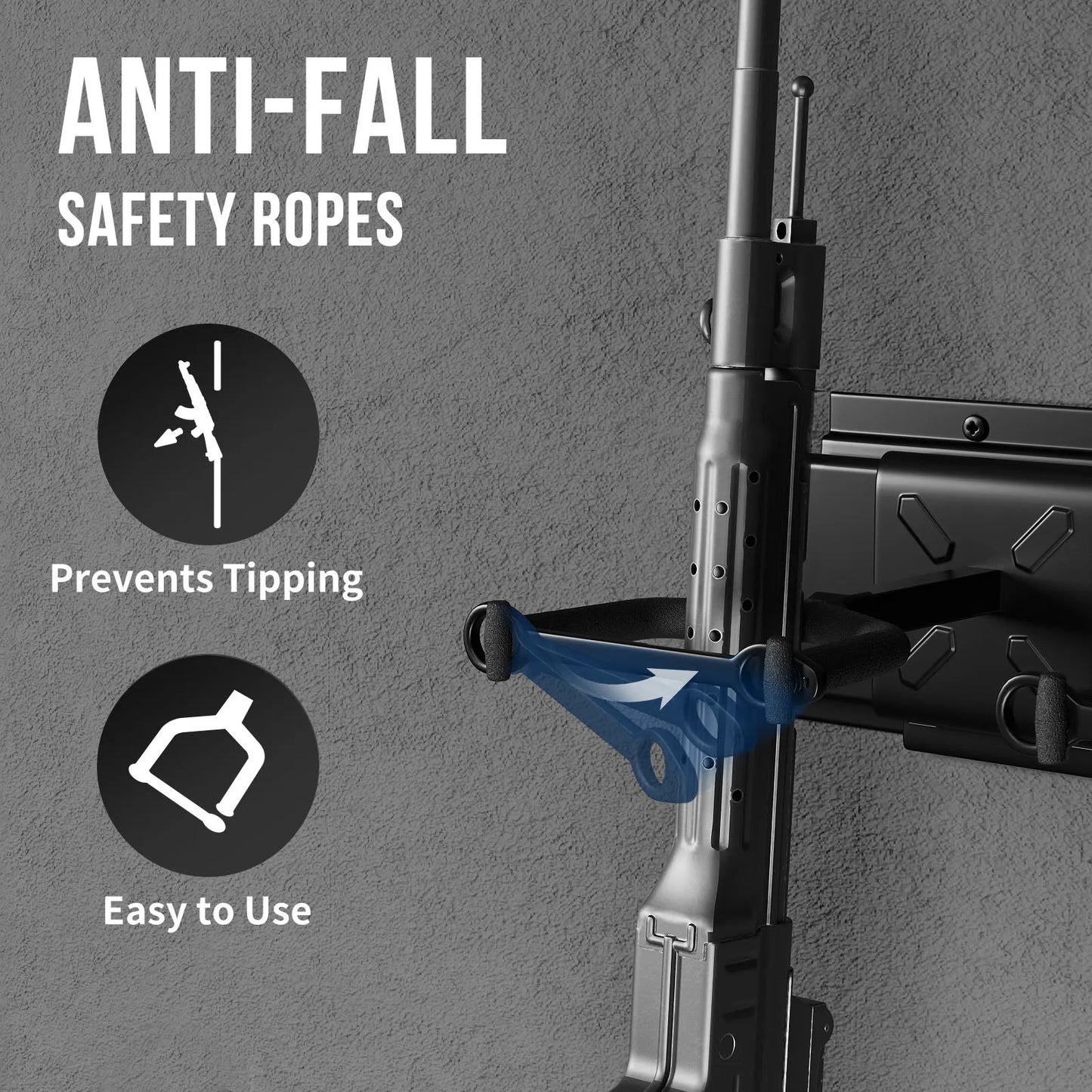 Stainless Steel Wall Mounted Gun Rack Four To Twelve Slots