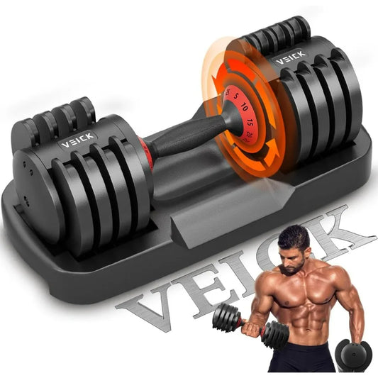 Adjustable Dumbbell With Anti Slip Turning Handle Tray