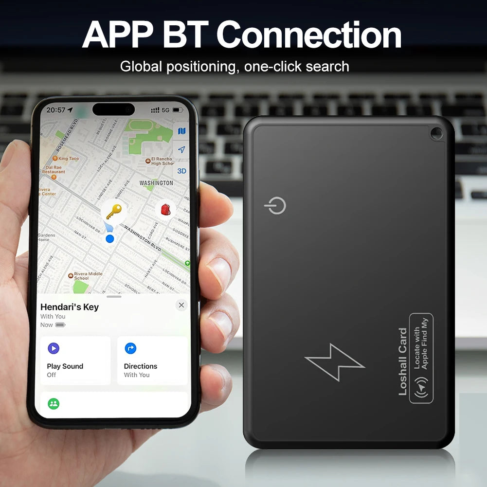 Alloet Wireless Charging Wallet Tracker Card GPS Locator