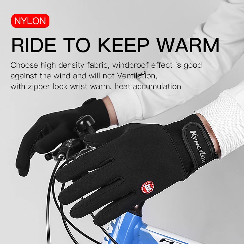 Kyncilor Winter Windproof Touchscreen Cycling Gloves For Men Women