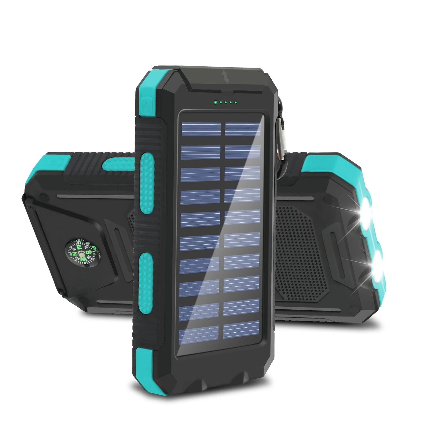 High-Capacity 20000mAh Solar Power Bank Outdoor With Built-In LED Flashlight