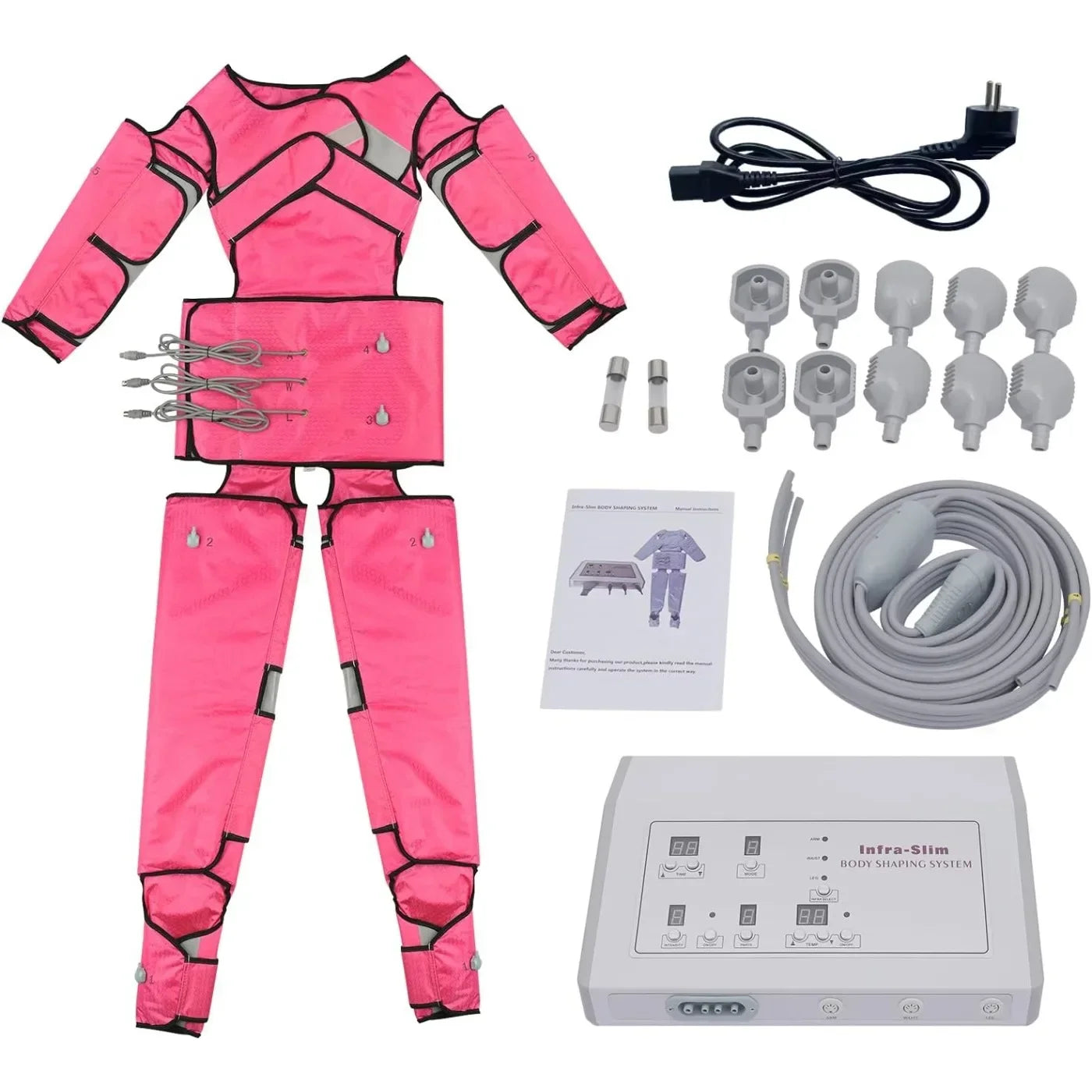 BYMAOCAR 400W 110V  Massage Machine Compression Therapy Weight Loss Massage Machine Legs Feet Waist Arms Weight Loss Set (Pink)