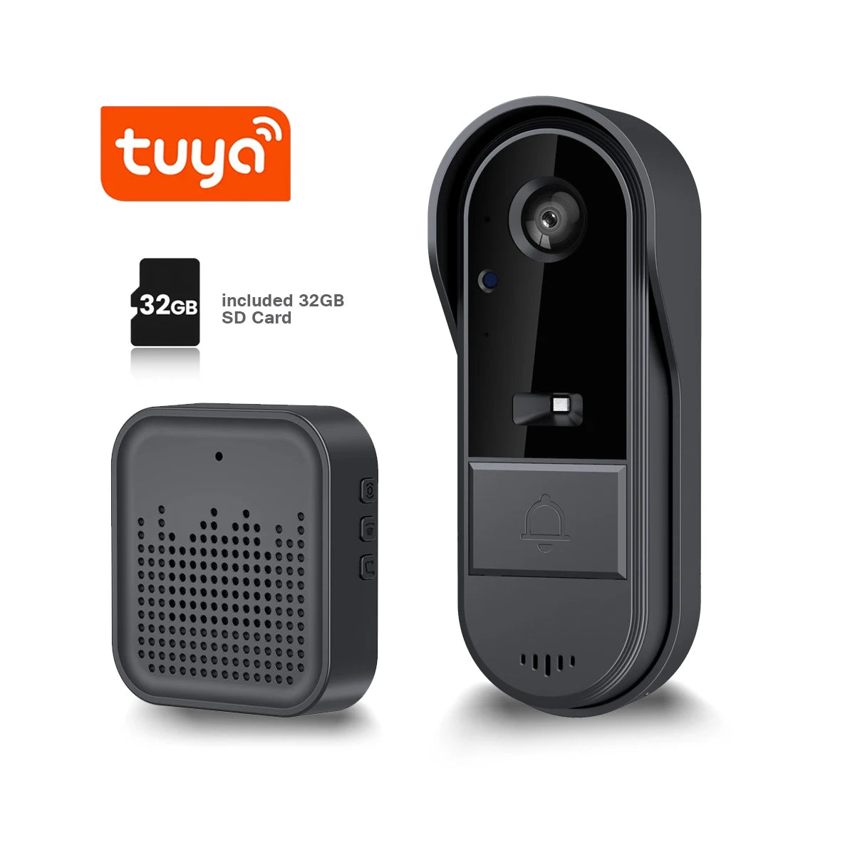 XBIBI Tuya WiFi Doorbell 1080P Two Way Audio Battery Powered