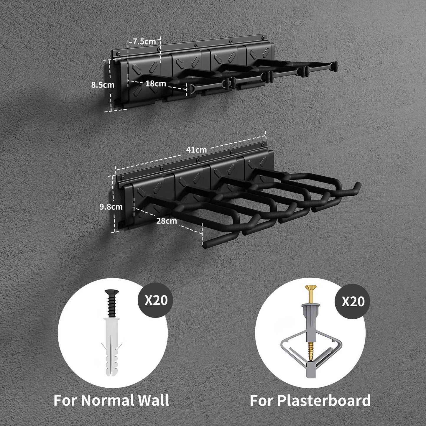 Stainless Steel Wall Mounted Gun Rack Four To Twelve Slots