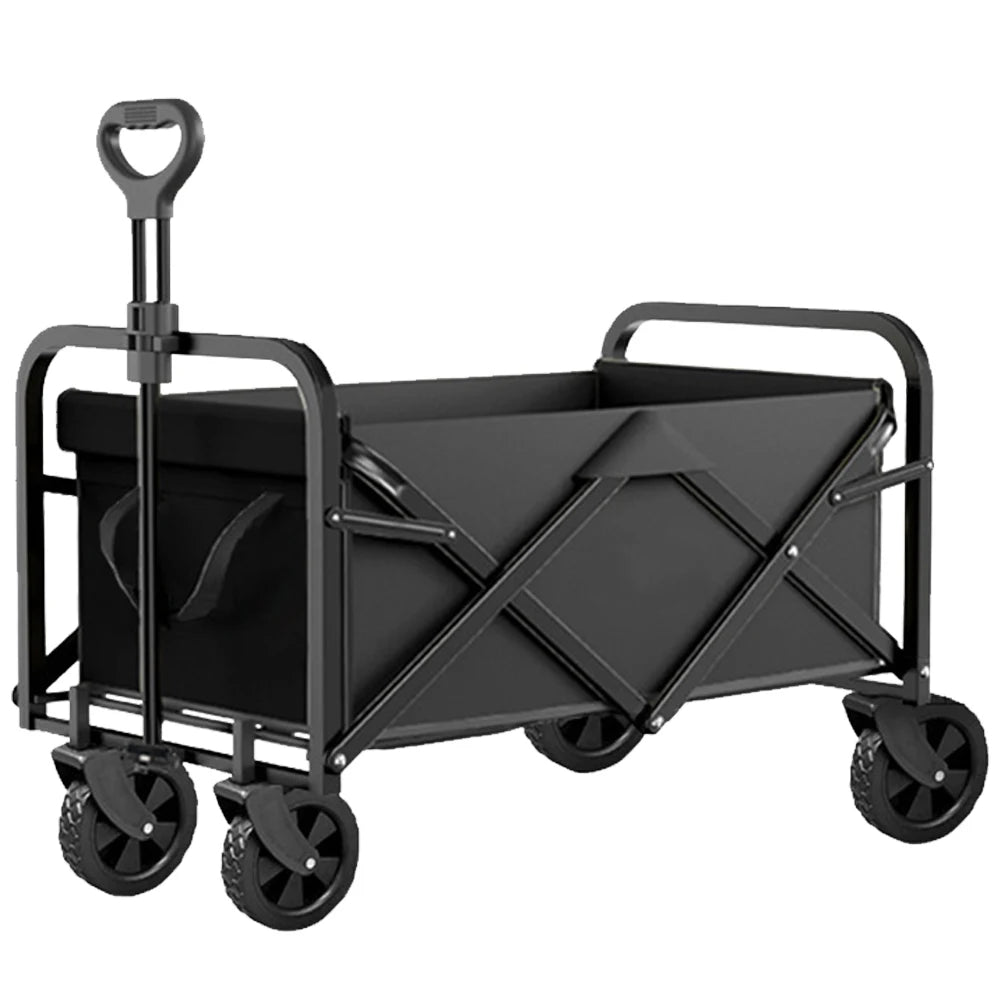 Collapsible Wagon Cart Large Capacity Heavy Duty Foldable Wagon Garden Utility Cart for Outdoor Camping Garden Sports Beach