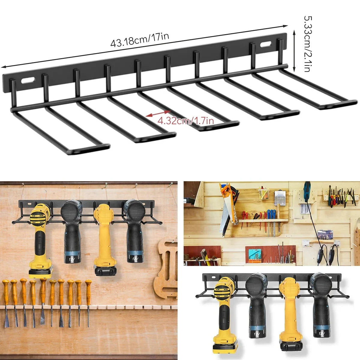 Willstar Power Tool Rack Wall Mount Drill Organizer for Tools