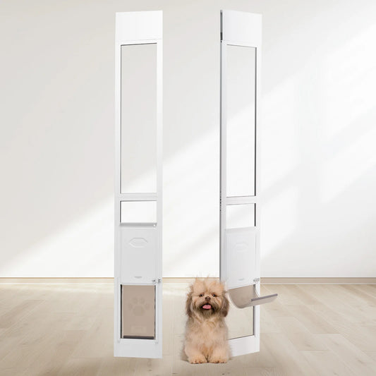 Nonedog Door Adjustable Sliding Glass Pet Door Aluminum Frame