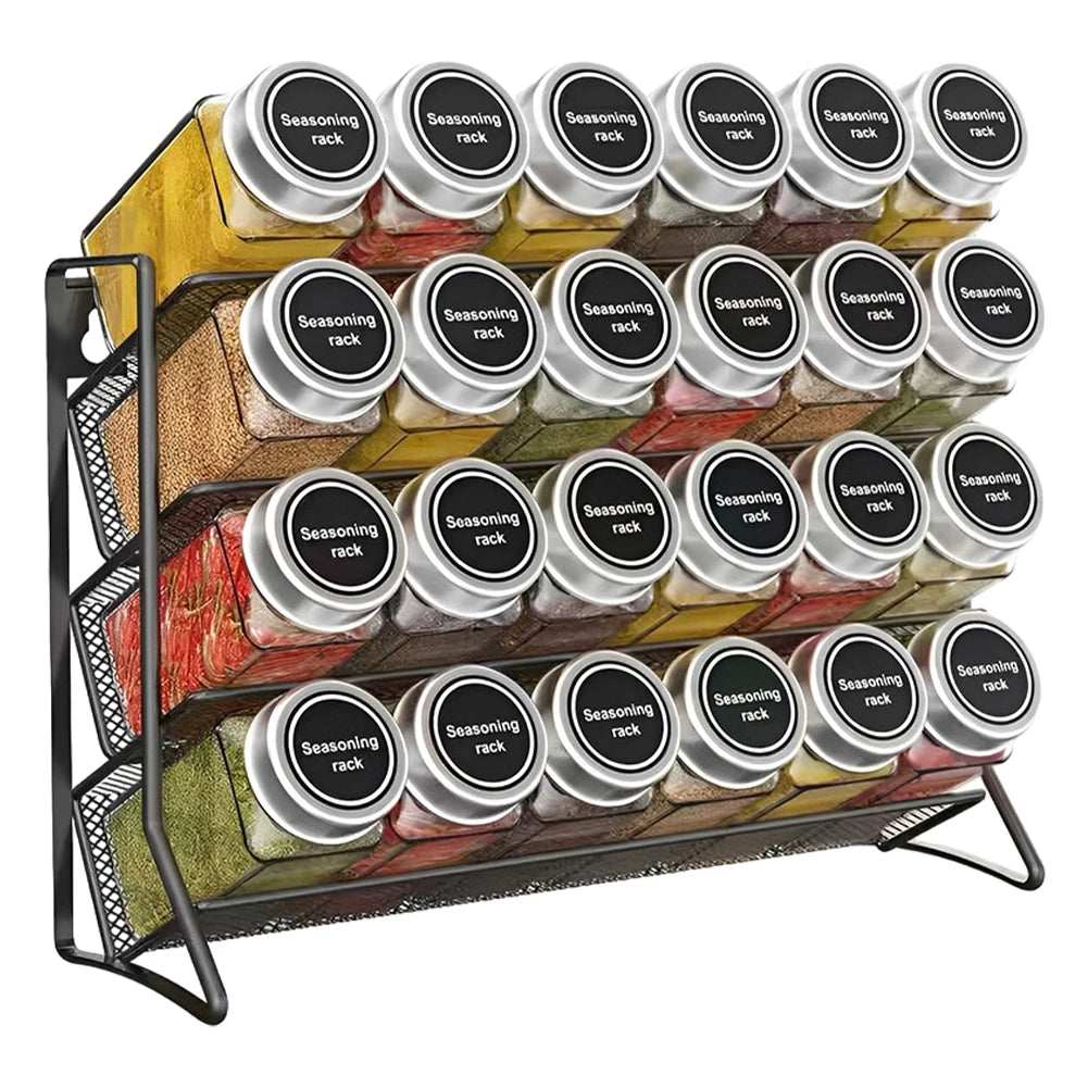 APWIKOGERCupboard 4 Tier Spice Jar Rack Wall Mounted Organizer