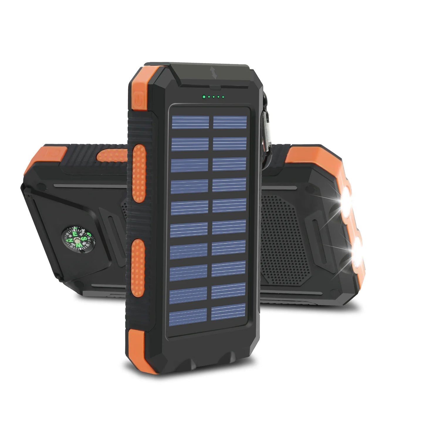 High-Capacity 20000mAh Solar Power Bank Outdoor With Built-In LED Flashlight