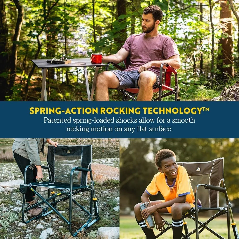 Outdoor Freestyle Rocker Rocking Chair With Beverage Holder