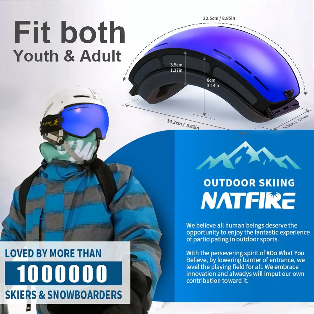 NATFIRE Ski Goggles Anti Fog UV400 Eyewear Outdoors
