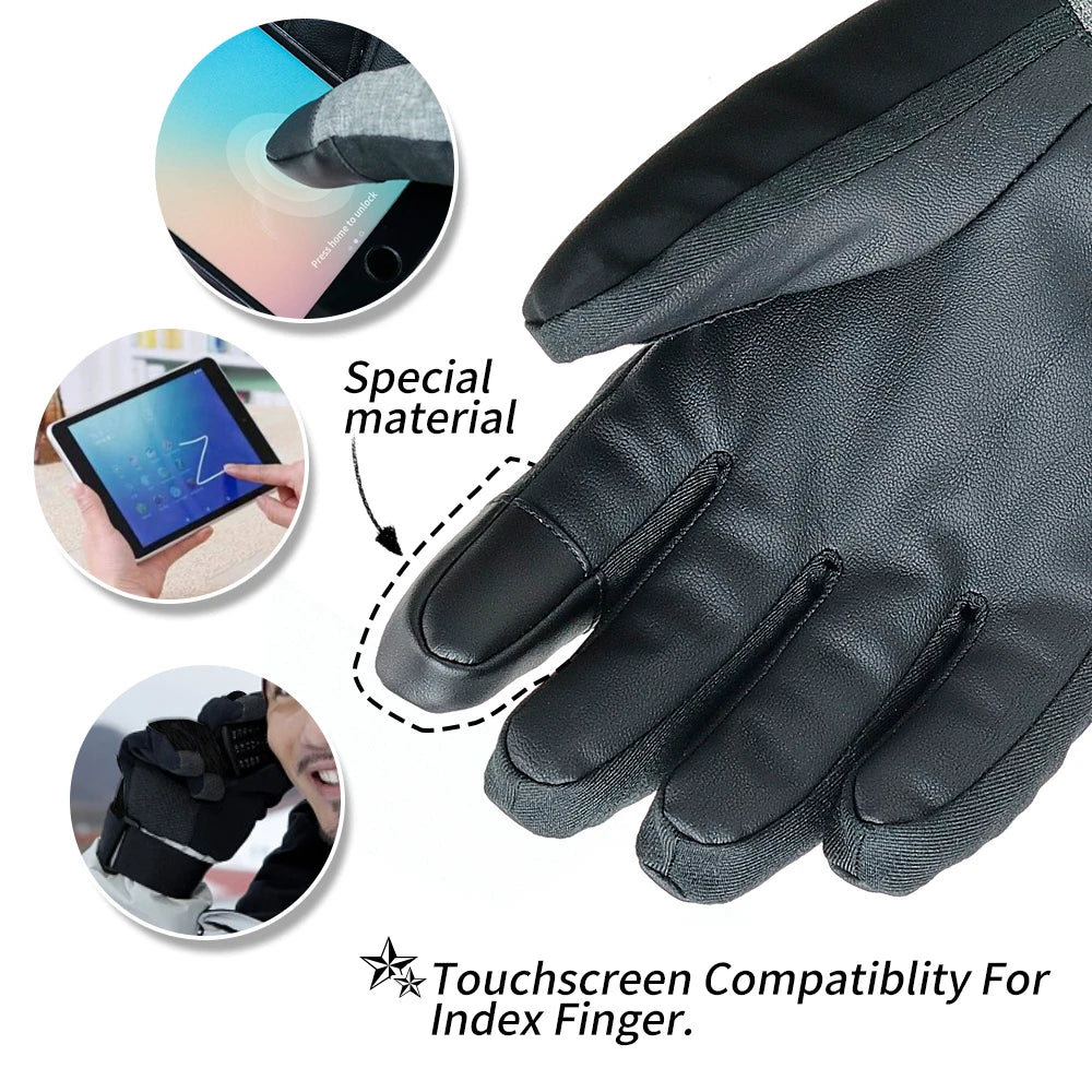 COPOZZ Unisex Winter Ski Gloves Waterproof Touchscreen Mitts