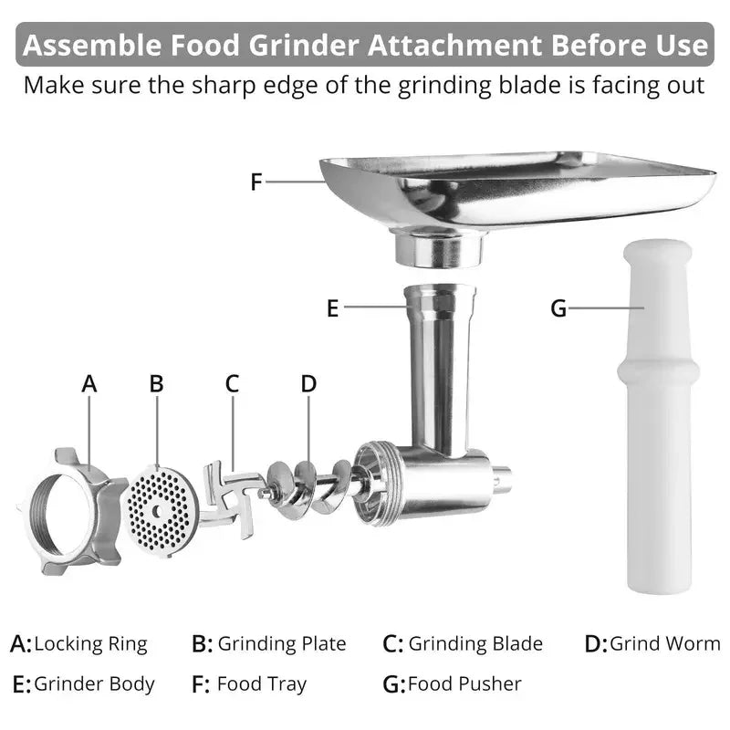 Meat And Poultry Tools Stainless Steel Grinder Attachment KitchenAid