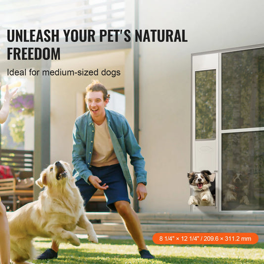 SucceBuy Sliding Dog Door For Glass Doors With Aluminum Frame