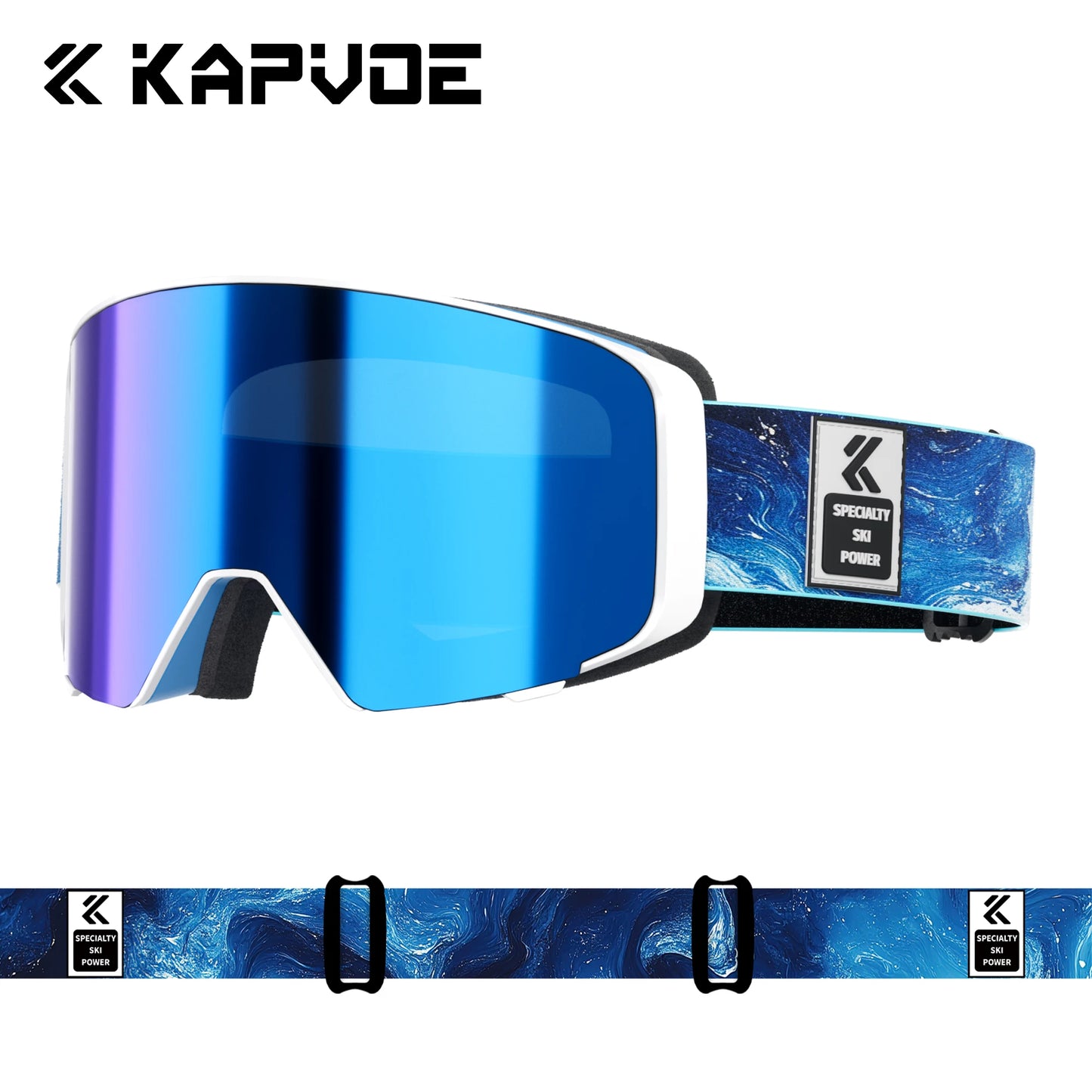 Kapvoe Flip Over Magnetic Snow Goggles Photochromic Ski Men Snowmobile Anti-Fog Snowboard Goggles Women Ski Equipment UV400