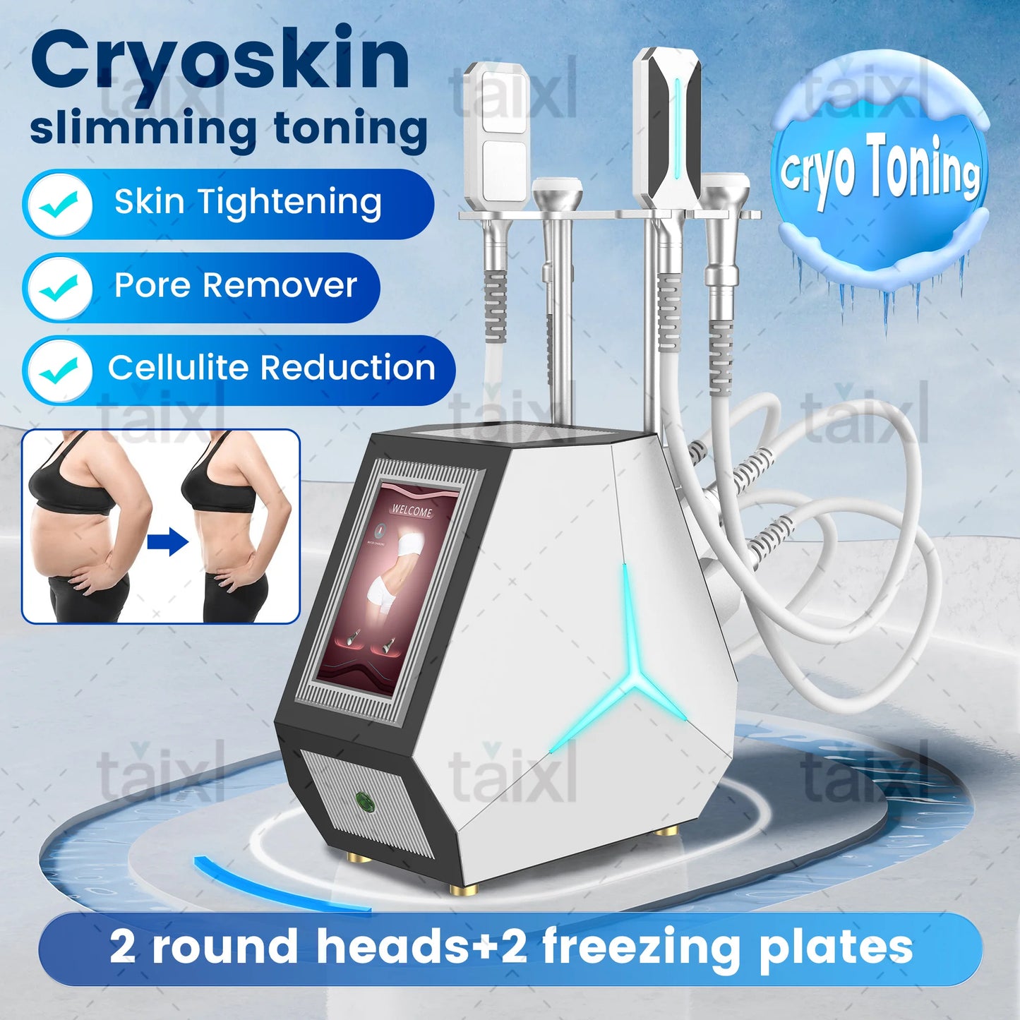 Portable non-invasive cold and heat therapy machine EMS facial beauty machine for facial lifting and body slimming