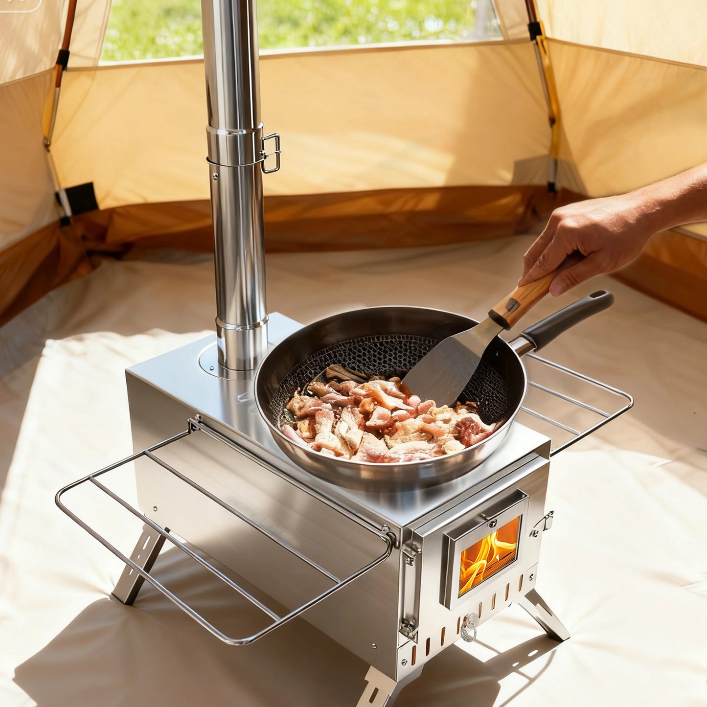 Portable Wood Burning Stove For Outdoor Camping And Backyard Heating