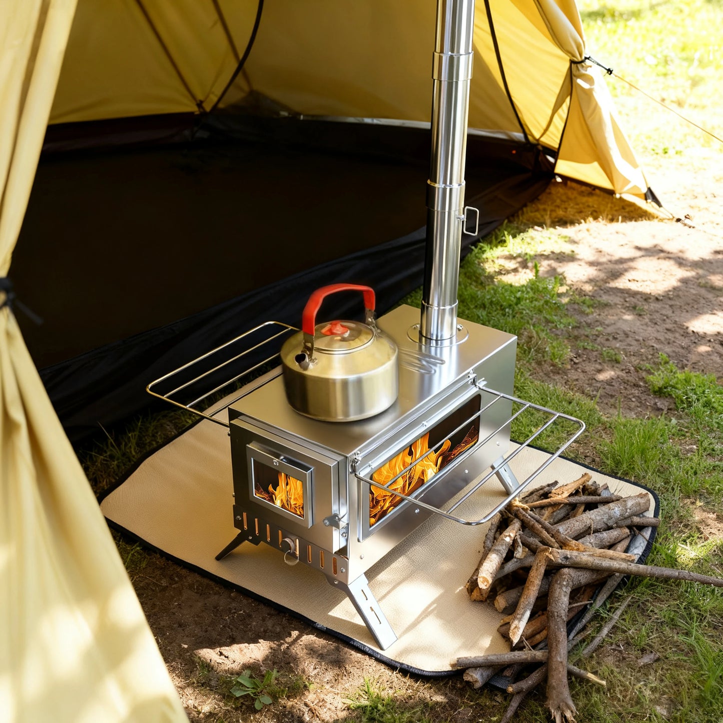 Portable Wood Burning Stove For Outdoor Camping And Backyard Heating